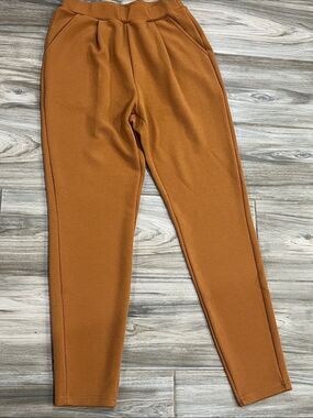 SHEIN Camel/Tan Ponte High-Waist Pants.     B